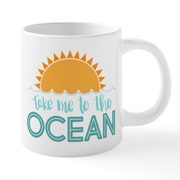 CafePress - Take Me To The Ocean Color - 20 Oz White Ceramic Mega Mug