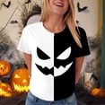 thumbnail image 5 of Godom Halloween Shirts for Women Graphic Letter Print T Shirt Short Sleeve Tees Tops, 5 of 7