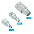 thumbnail image 2 of Uxcell 3/8" Air Hose Fittings Set Steel Air Compressor Quick Connect Fittings for Automotive Industry Silver 3 Pack, 2 of 3