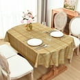 thumbnail image 2 of Gold Plaid Tablecloth Waterproof Table Cloth Oval Elegant Plaid Tablecloths for Daily Use Home Dining Room Kitchen 60x84 Inch, 2 of 6