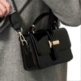 thumbnail image 3 of Women Small Texture Shoulder Bag Minority Versatile Hand Bag Fashion Glossy Portable Bag Black Free Size, 3 of 5