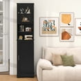 thumbnail image 2 of Giantex 67" Tall Bathroom Cabinet, Floor Storage Cabinet w/Acrylic Door & Adjustable Shelves, Black, 2 of 9