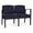 Open House Navy, variant on Amherst Steel Reception Waiting 2-Seat Chair / Black Steel / Navy Blue