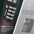 thumbnail image 3 of shiyou-TSA Luggage Locks, [Newest Version][2 Packs] 4-Digit Suitcase Lock, Security Combination Padlocks with Zinc Alloy Body, Code Lock for Travel Luggage,Gym School Lockers, Bags (Black), 3 of 4