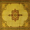 thumbnail image 1 of Ahgly Company Machine Washable Indoor Square Persian Yellow Traditional Area Rugs, 4' Square, 1 of 4