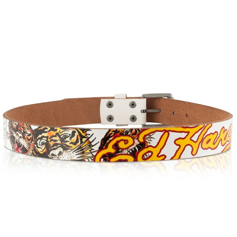 Ed Hardy EH1201 Tiger Open Mouth Kids-Boys Leather Belt