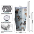 thumbnail image 6 of 20 Oz Cute Dachshund and Dog Footprint Coffee Tumbler Double Wall Insulated Stainless Steel Water Bottle | Metal Reusable Thermoses Flask with Cup Cap | Leak & Sweat Proof with Anti-Dust Lid, 6 of 7