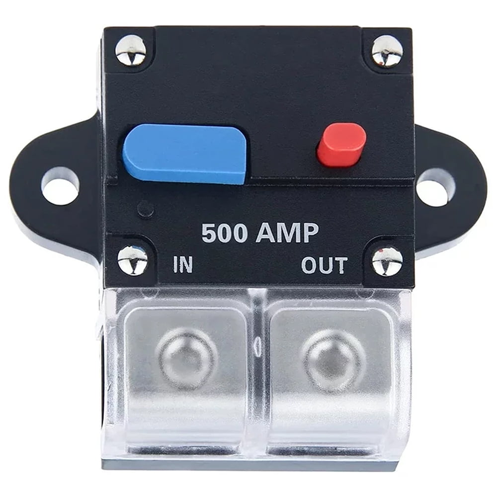 12-48 Volt 500 Amp Circuit Breaker, Manual Reset, 0-8 Gauge, Inline Fuse Block Inverter Automotive, RV & Boat