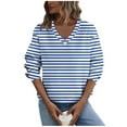 thumbnail image 2 of Women's Daily Print V Neck Regular Sleeve Casual Winter Fleece Sweatshirt Top, 2 of 6