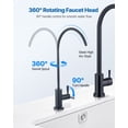 thumbnail image 3 of VEVOR Stainless Steel Faucet, Lead-Free Water Purifier Faucets, Reverse Osmosis Faucet with Solid Brass Valve, High Arch Drinking Water Faucets For Kitchen Sink, Bar Counter, Cafe Shop, Matte Black, 3 of 9