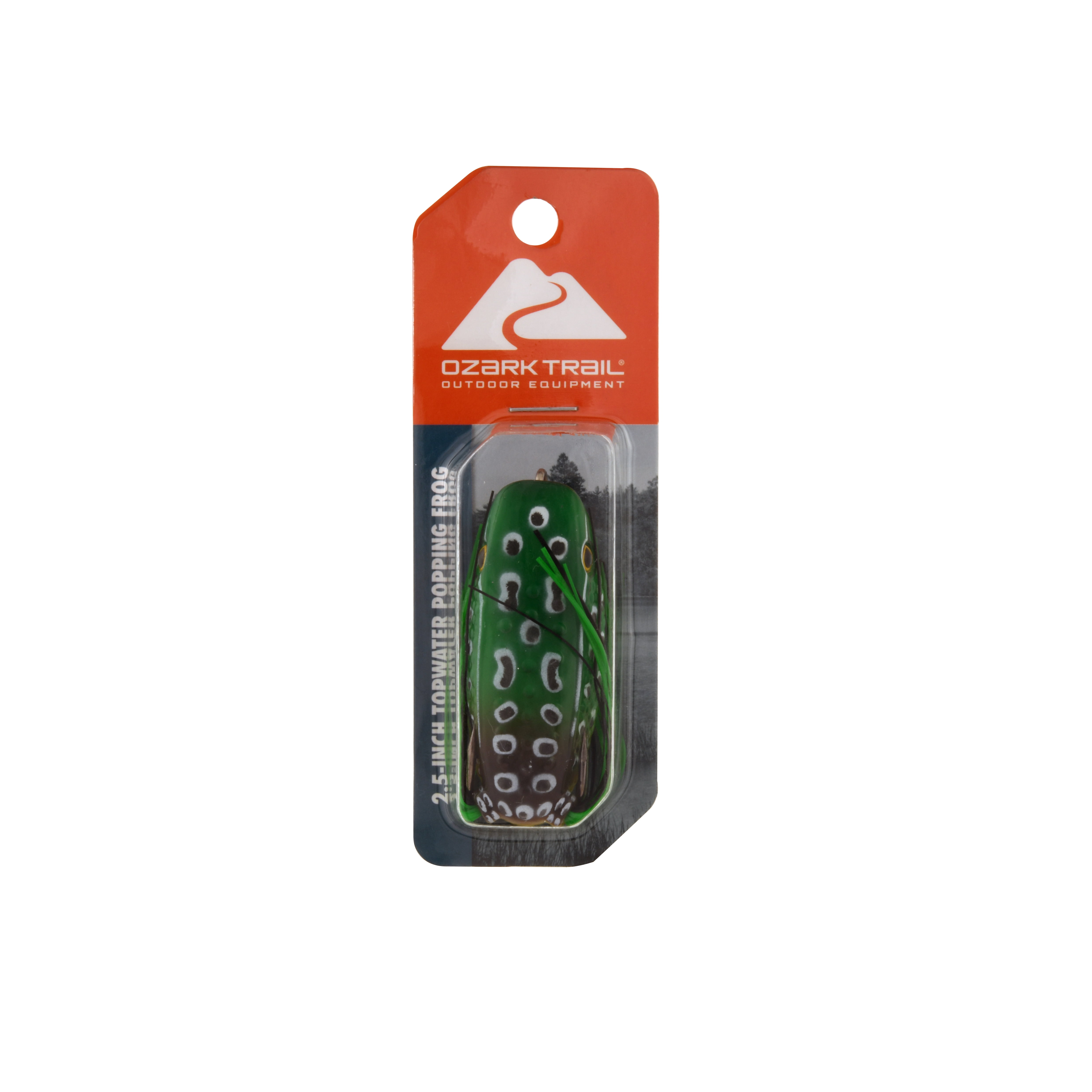 (3 pack) Ozark Trail 2.5" Frog Popper Topwater Lure for Bass Fishing, Bullfrog