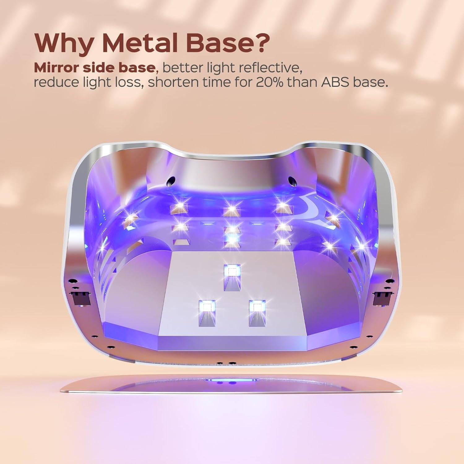 Cordless Rechargeable UV Nail Lamp - UV Light for Gel Nails with Metallic Reflector & Metal Base, 54W Portable Wireless LED Nail Dryer, Professional Fast Charger Curing Lamp for Salon