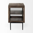 thumbnail image 3 of Arelius 20L x 18W x 26H  Medium Brown Wood W/ Black Metal Frame End/Side Table, 3 of 7