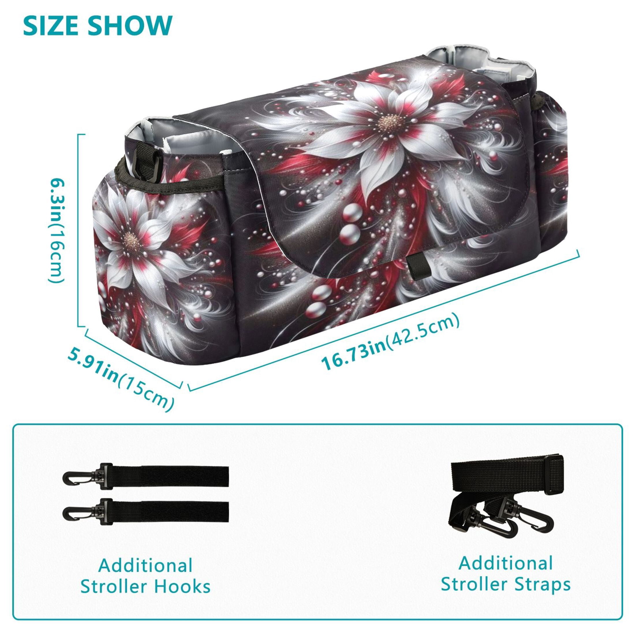 DIXRUYEE Stroller Organizer Flurry Of White Petals Printed