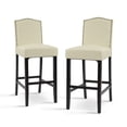 thumbnail image 2 of Christopher Knight Home Transitional 30.75" PU Upholstered Bar Stools with Solid Wood Frame, Beige, Set of 2, 2 of 11