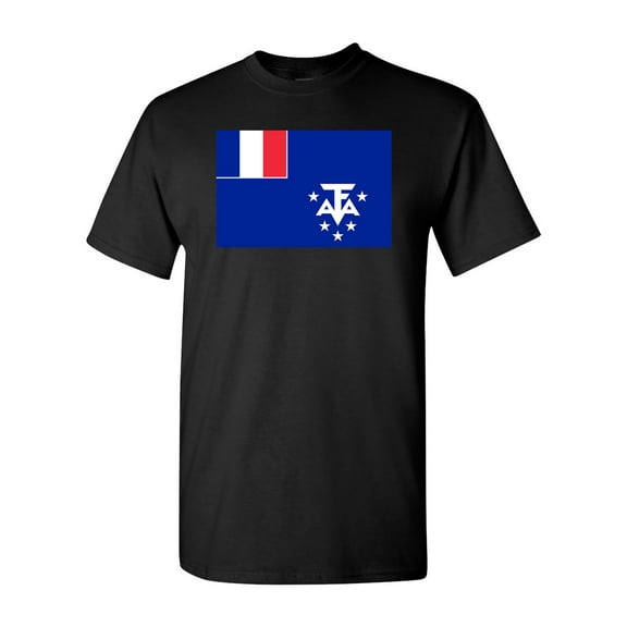 French Southern Antarctic Lands Country Flag Adult DT T-Shirt Tee