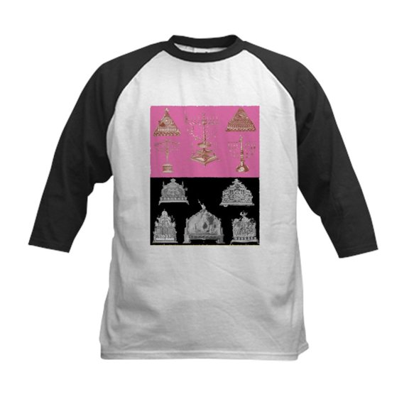 CafePress - Hanukkah Menorahs Kids Baseball Jersey - Kids Cotton Baseball Jersey, 3/4 Sleeve Shirt