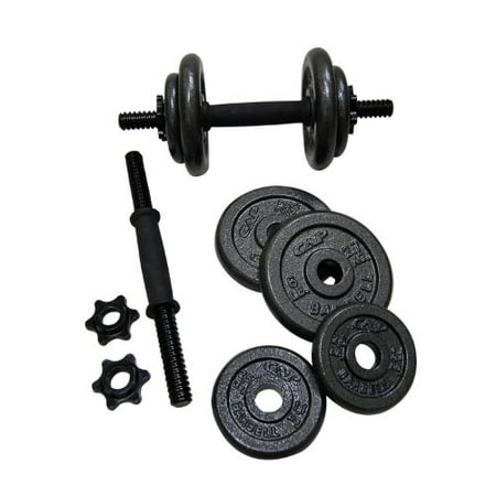 Dumbbell Set with Strength Flat Weight Bench Adjustable Black 40 Pounds 2