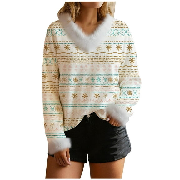 Winter Saving Talove Long Sleeve Shirts for Women Graphic Printed Sweatshirt Women Fall Clothes Holiday Party Family Matching Tops Ladies Tops and Blouses Christmas Shirts