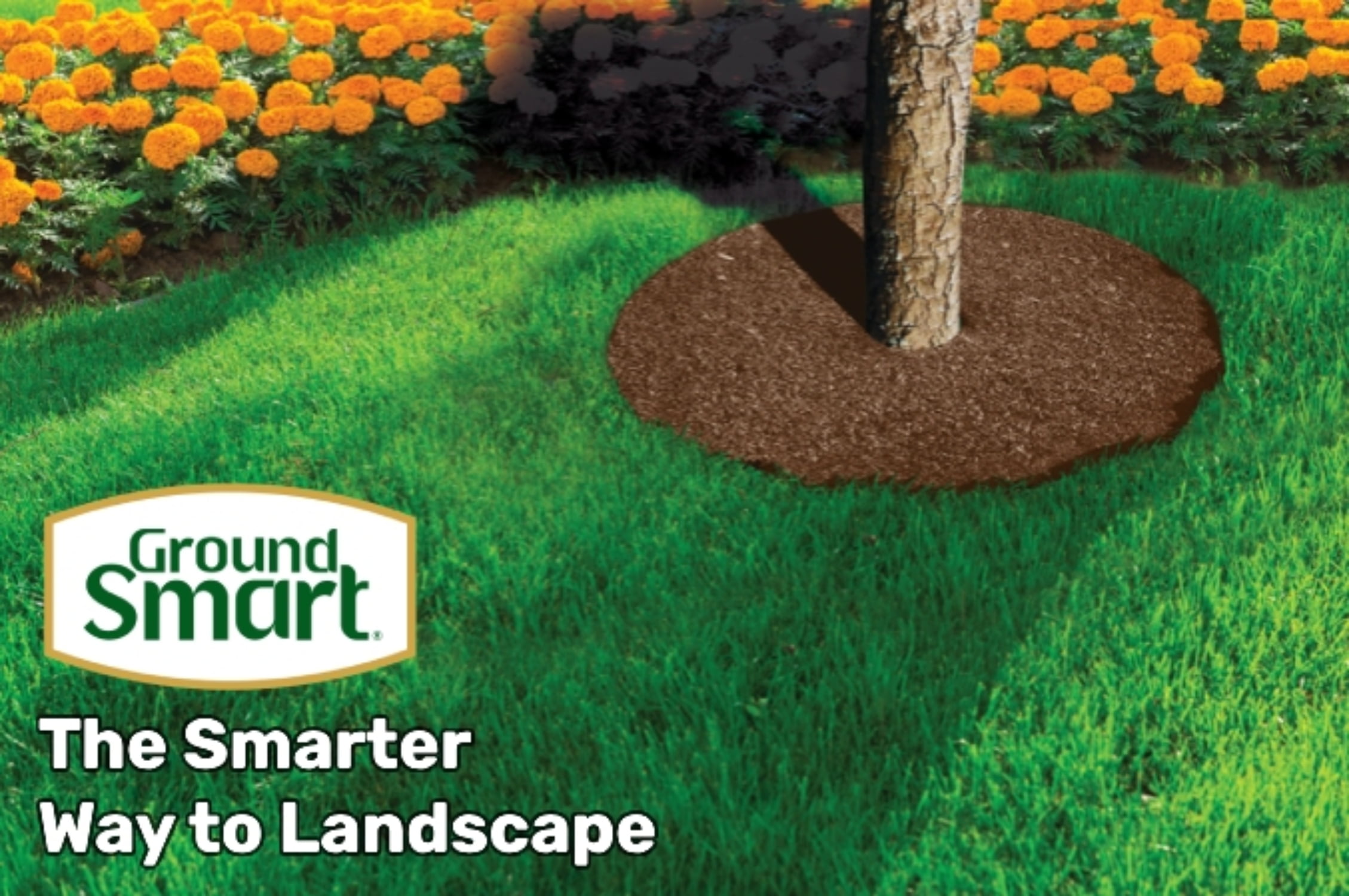 GroundSmart 24" Brown Rubber Mulch Tree Ring, 3 Pack