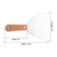 thumbnail image 2 of Uxcell 5" cuchillo de masilla de acero inoxidable herramienta raspadora con mango de madera para reparación de paredes y eliminación de pintura 2 paquetes, 2 of 6