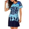 thumbnail image 2 of Naloa Halloween Trick Or Treat Print Women Nightgowns,Womens Loungewear,Short Sleeve Sleepwear,Comfy Ladies Nightdress, 2 of 6