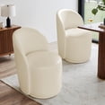 thumbnail image 6 of UIXE Faux Leather Swivel Barrel Accent Chair, Upholstered Kitchen Dining Room Chair, Makeup Vanity Side Chair for Bedroom Living Room - Cream, 6 of 6