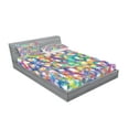 thumbnail image 2 of Ambesonne Colorful Fitted Sheet & Pillow Sham Set, Abstract Fireworks, Queen, Multicolor, 2 of 2