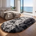 thumbnail image 4 of Yeerswag Fluffy Plush Shaggy Black Area Rug, 2.6’ x 5.3’, Non-Slip, 4 of 8