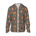 thumbnail image 1 of Balery cute fall fox leaf Sudadera ligera de manga larga con capucha y protección solar UPF 50+ para hombre y mujer, ideal para pesca y running-3X-Large, 1 of 7