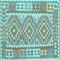 thumbnail image 1 of Ahgly Company Indoor Square Oriental Light Blue Traditional Area Rugs, 6' Square, 1 of 4