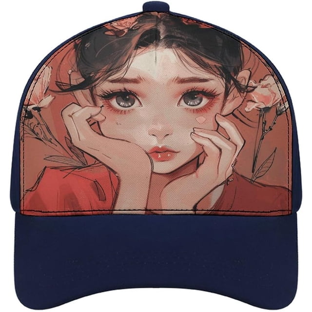 Cat Ears with Big Eyes Baseball Cap Classic Golf Cap Soft Dad Hat Multicolor Adjustable Low Profile Hat Unisex