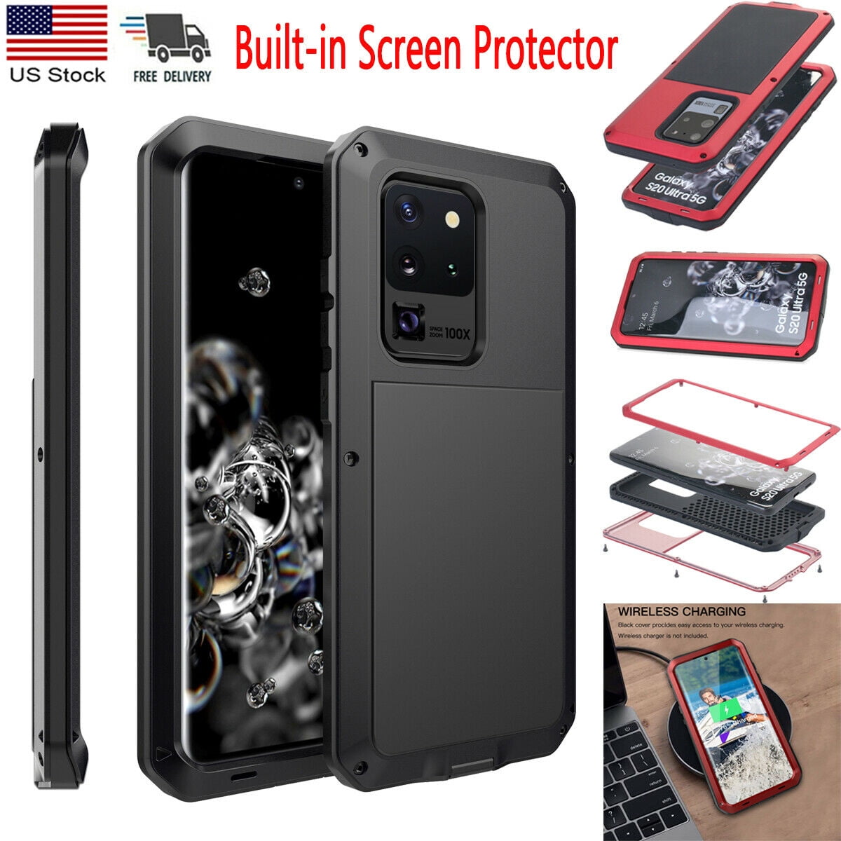 Waterproof Case Heavy Duty Shockproof Case Cover for Samsung S20+ Plus