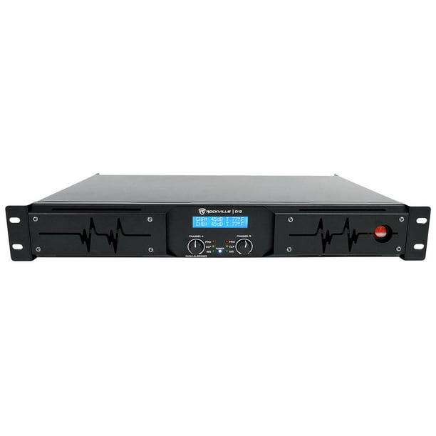 Rockville D12 5000W Peak / 1400W RMS 2 canales Clase D Pro/DJ Amplificador perfecto para sonido en v