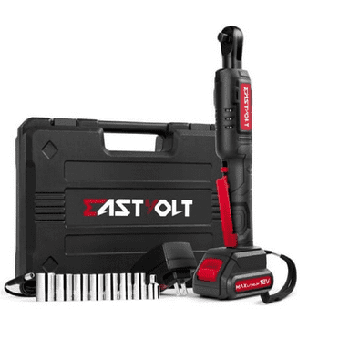 Eastvolt 12V Cordless Electric Ratchet Wrench Set, 3/8" Electric Ratchet with 7-Piece Metric Sockets and 1/4" Adaptor