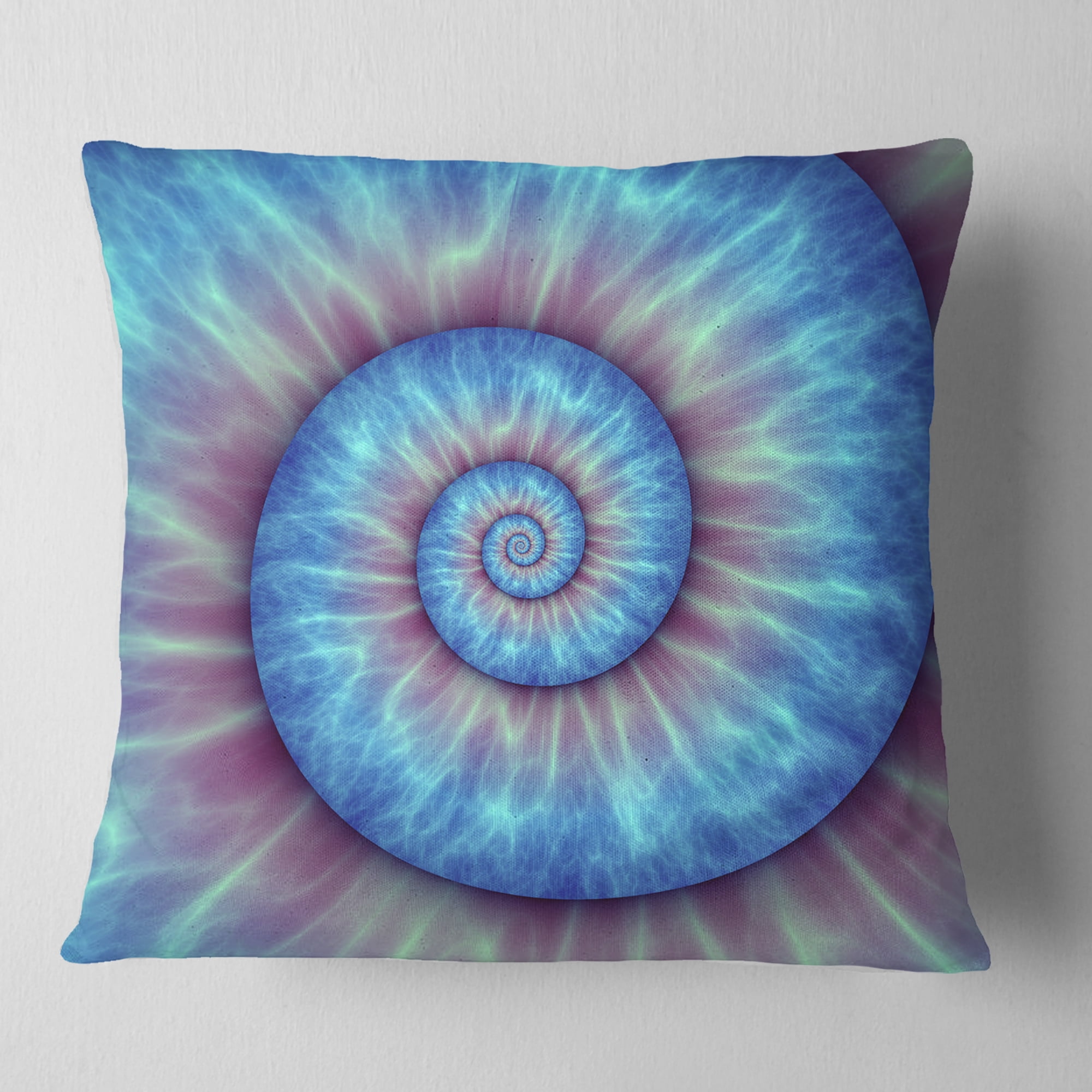 Designart Fibonacci Pattern Blue - Contemporary Throw Pillow - 18x18