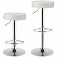 thumbnail image 2 of Gymax 2PCS Adjustable PU Leather Kitchen Counter Bar Chairs Swivel Bar Stool White, 2 of 7