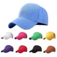 thumbnail image 2 of Men Women Multiple Colour Baseball Cap Peaked Cap Solid Color Adjustable Unisex Spring Summer Dad Hat Shade Sport Baseball Cap,Blue,Adjustable, 2 of 7