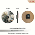 thumbnail image 7 of 2D Flat, 1pc 10Inch Rustic Farmhouse Cat Wall Clock - Silent Quartz Movement Wooden Round Clock with Adorable Kitten in Floral Dress Roses Design, Perfect for Kitchen Bedroom Living Room Bathroom, 7 of 7