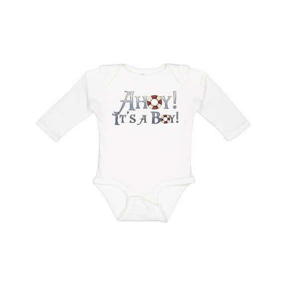 Inktastic Ahoy It's a Boy Boys Long Sleeve Baby Bodysuit