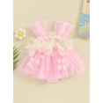 thumbnail image 2 of Jxzom Newborn Baby Girls Summer Romper Dress 0 3 6 12 18 Months Infant Sleeveless 3D Flower Jumpsuit Birthday Princess Tutu Tulle Dress, 2 of 9