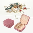thumbnail image 2 of Unique Bargains Portable Velvet Jewelry Storage Box Dark Pink, 2 of 7