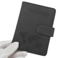 thumbnail image 3 of Unique Bargains 1 Pc Passport Holder Magnetic Clasp Design Passport Sleeve Black, 3 of 5