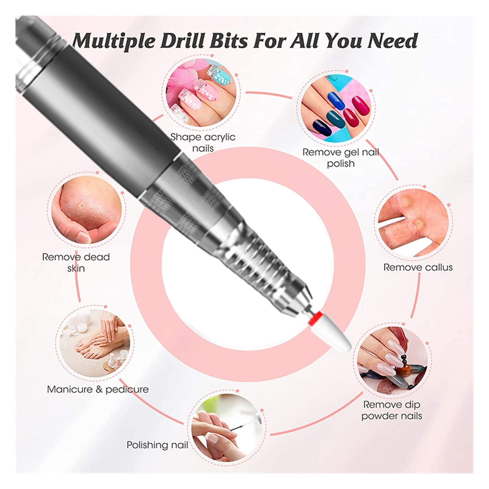 35000RPM Nail Drill Machine, Rechargeable Nail Drill Manicure Machine For Gel Removing, Nail Polish Pen With LCD Display, Nail Art ,Low Noise