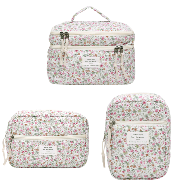 Maquillaje Acolchada Organizadora Estético para Mujeres Y Niñas (Floral L)