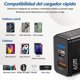 thumbnail image 2 of Cargador de Carga Rápida 65W 2 en 1，Cargador Tipo C PD 33W + USB A QC 32W ,Trae un cable de iP y un, 2 of 7