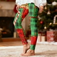 thumbnail image 5 of Fiaer Christmas Womens Leggings Trendy High Waisted Xmas Yoga Pants Plus Size Color Blocking Slim Fit Trousers Green1 XL, 5 of 5