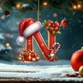thumbnail image 2 of yulier 26 Initial Letter Christmas Ornaments, Personalized Christmas Alphabet Ornaments Cute Santa Claus Pendant Christmas Tree Hanging Decorations Xmas Gifts for Family (N), 2 of 5