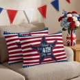 thumbnail image 3 of 2 Pack Outdoor Waterproof Throw Pillows,4th of July American Star Decorative Rectangle Pillow Case Patio Pillows for Chair Couch Sofa 20x12in, 3 of 9