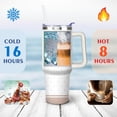 thumbnail image 4 of Watercolor Pineapple 40 Oz Tumbler with Handle Lid and Straw, Stainless Steel Double Walled Vacuum Insulated Cup, Cute Anniversary Wedding Birthday Gifts Tumbler for Women Men Friends Outdoor Indoor, 4 of 7